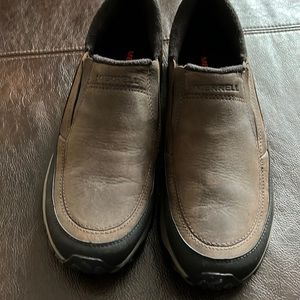 Merrell Winter Mocs for Men.  Brown suede with waterproof exterior.